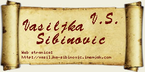 Vasiljka Sibinović vizit kartica